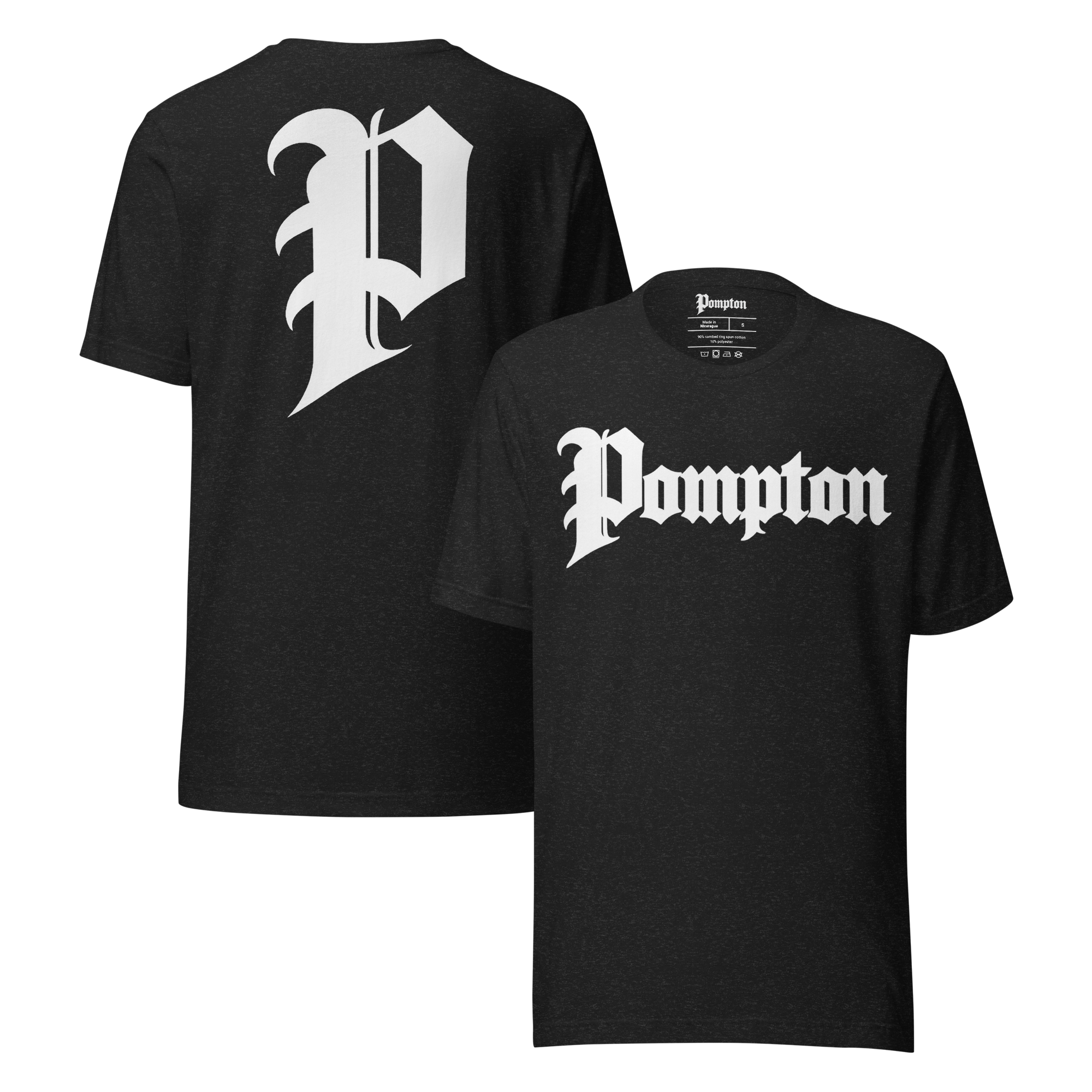 Pompton black heather tee