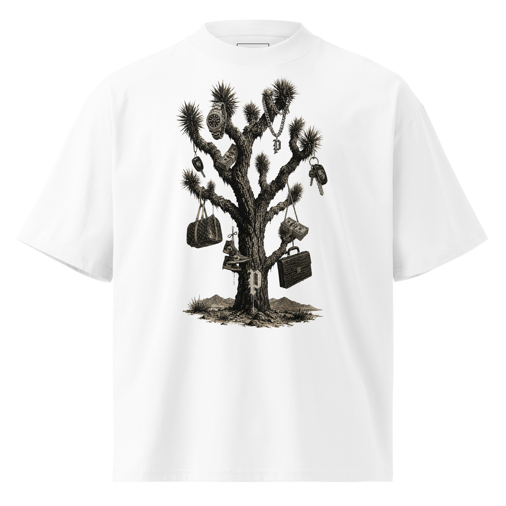 Pompton Oversized High Neck “Money Tree” T-Shirt | Premium Streetwear Essential - Image 9